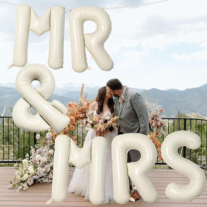 40 Inch Beige MR & MRS Balloons - Image 4