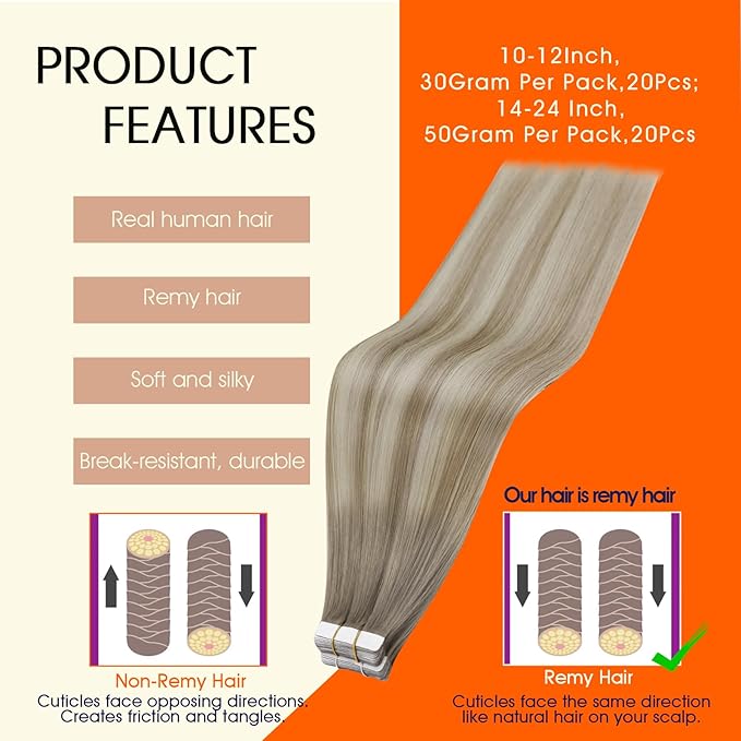 Full Shine Balayage Tape in Hair Extensions Color 19/8/60 Seamless Skin Weft Tape in Human Hair Extensions 22 Inch Double Sided Hair Extension Tape ins 50G Straight Glue in Extensions 20Pcs Women