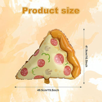 3pcs Pizza Slice Balloons, Self-Sealing Aluminum Foil Party Decorations - Image 2