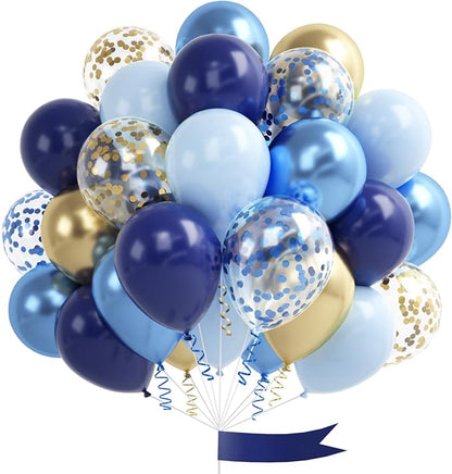 Navy Blue Gold Balloon by OTLGEUA