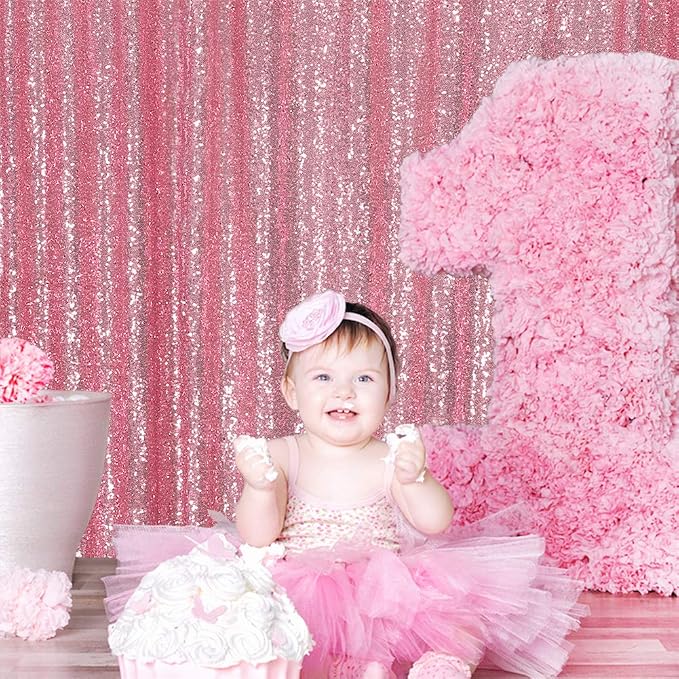 Eternal Beauty Fuchsia Pink 3mm Sequin Backdrop 8x8 Ft - Image 7