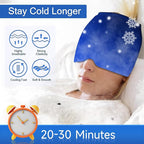 Wearable Ice Cap for Migraines, Headache Relief Hat for Tension Sinus Headache Eye Fatigue Fever Relief, One-Piece Design Fit All Head Ice Pack Cap, Hot Cold Compressed Therapy Head Migraine Hat(Blue)