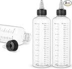 3 Pack Hair Oil Bottle 8.5oz-Hair Oil Applicator Plastic Squeeze Bottles Scalp Oil-Applicator Hair Dye Bottle, Twist-On Top Tip Cap, Refillable Bottles with Graduated Scale and Twist Top