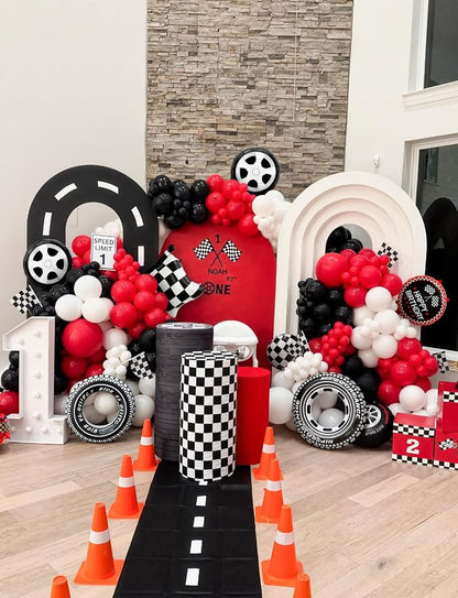 Race Car Balloon Arch Garland Kit, Race Car Birthday Party Decor | 103 Pcs Red - Image 7