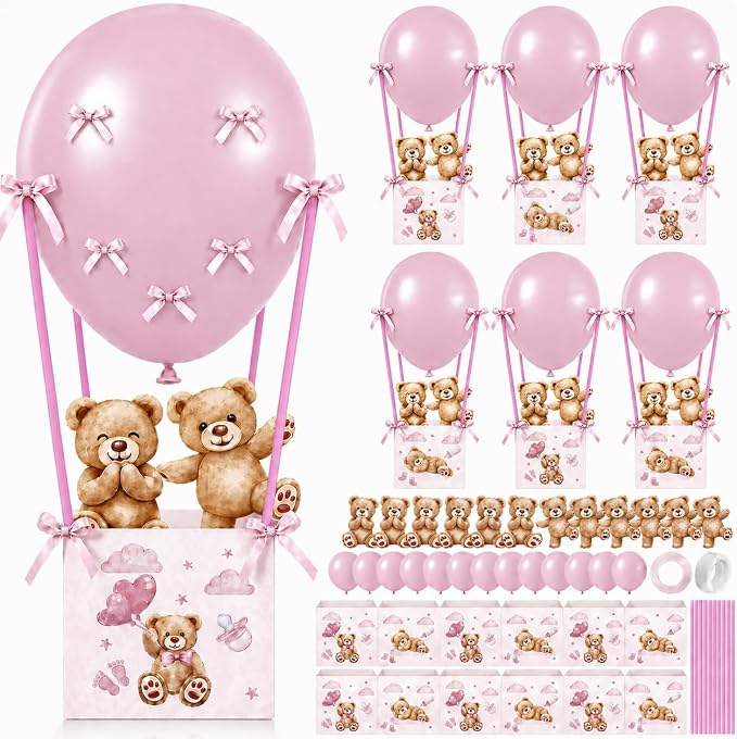 Cinrobiye 12 Sets Teddy Bear Baby Shower Centerpieces by Cinrobiye