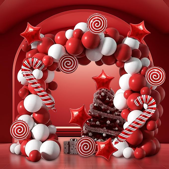 Red and White Balloons Arch Kit, Mother's Day, Valentine's Day, Christmas Party - Image 8