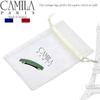 Camila Paris CP3448 French Hair Barrette Clip for Girls Green, Rubberized Metal Clasp Strong Hold Grip Hair Clips for Women, No Slip Durable and Styling Girls Hair Accessories, Made in France