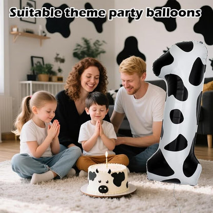 40 Inch Cow Print Number 1 Balloons, Birthday Party Aluminum Foil Balloon - Image 4
