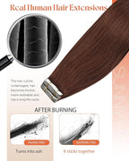 Sunny Hair Tape in Hair Extensions Human Hair, 16inch 40Pcs Auburn Brown Human Hair Tape in Extensions Remy Invisible Tape ins Human Hair Extensions Straight