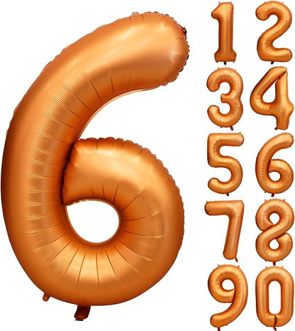 40 inch Orange Number 6 Balloon 6th Birthday Party Decorations | Giant Foil by Yeodong