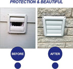 Funmit 6" Louvered Vent Cover 8" x 8" Oversize Outside Dimensions for Exterior Wall Vent Hood Outlet Airflow Vent Dryer Air Vent (White)