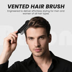 Balon Hair Brush for Women & Men, Speed Dry Vent Hair Brushes, Pain-Free Detangling Brush for All Wet or Dry, Curly Hair Brush(Black)