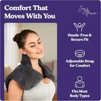 Microwavable Heating Pad for Neck, Shoulders, and Back by Joy & Grace | 5 Lb Weighted Neck & Shoulder Wrap | Moist Heat Therapy Pack for Relaxation and Comfort | Soft Micro-Mink Cover | Scented Gray