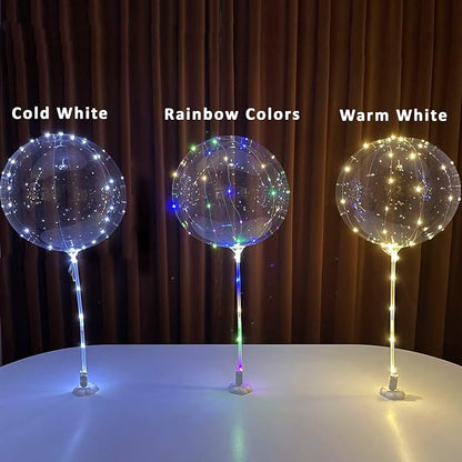 6PCS LED Bobo Balloons with Sticks, Balloon Stand DIY Kits | Clear Balloons - Image 5