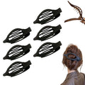 Flat Hair Clips for Women, French Hair Claw Clips for Thick, Thin, Long & Short Hair, Duck Billed Clips, No-Slip Grip Hair Styling Accessories for Women Girls Daily Use (Black 6PCS)