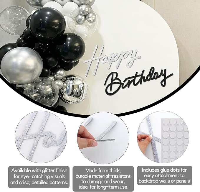 TONIFUL Happy Birthday Sign for Backdrop - Image 2