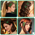 64 Pcs Metal Snap Hair Clips for Women,Small Snap Barrettes for Women Girls Thick Fine Hair (Green)