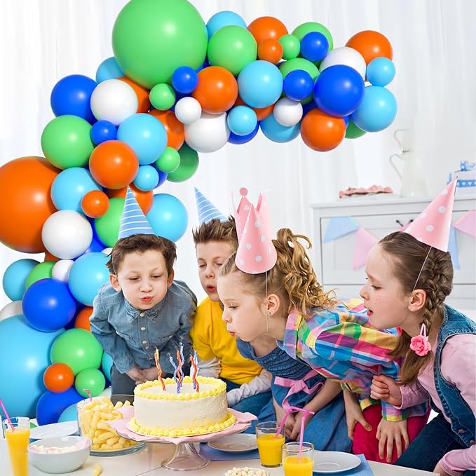 Blue Green Orange Dinosaur Balloon Arch, Boys Birthday, Baby Shower Decorations - Image 7