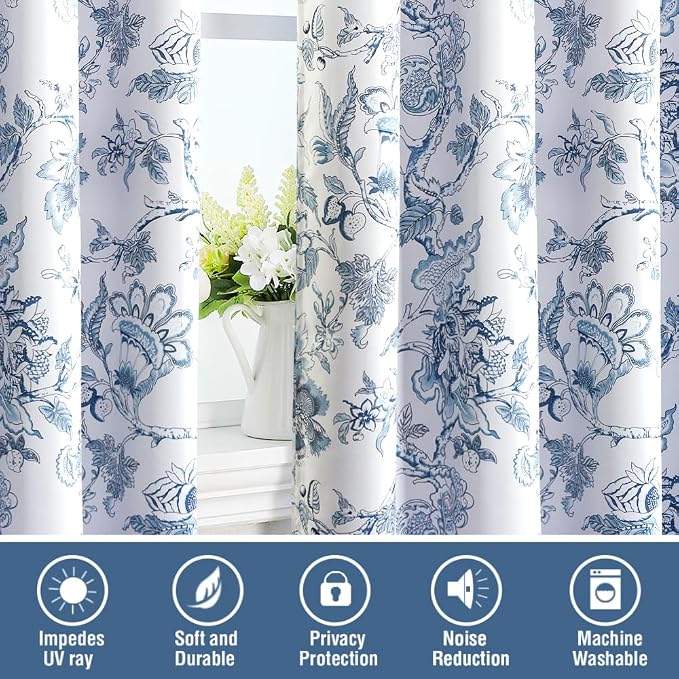 H.VERSAILTEX Blackout Curtains 108 Inch Length 2 Panels Set Floral Print - Image 7