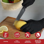 Disposable Gloves Extra Large, Nitrile and Vinyl Blend Latex Free Gloves, 4 Mil,1000 Pc. Food Grade Glove for Cleaning, Food Prep, Hair Dye, Tattoo, Black