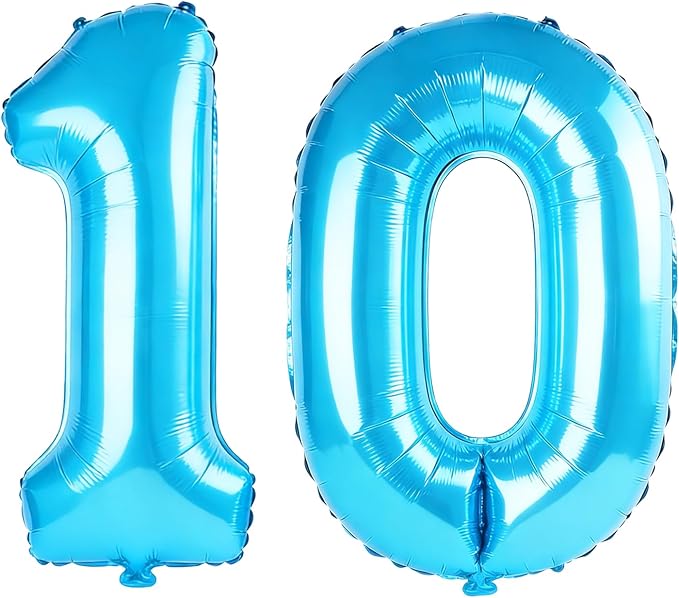 40 Inch Number 10 Balloons for 10th Birthday Party Decorations, 0-100 Jewelry by FOBELEC