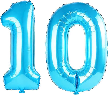 40 Inch Number 10 Balloons for 10th Birthday Party Decorations, 0-100 Jewelry by FOBELEC