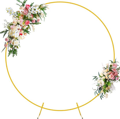 Round Backdrop Stand 6.6FT Gold Metal Circle Balloon Arch Frame | Metal Circle by Wokceer