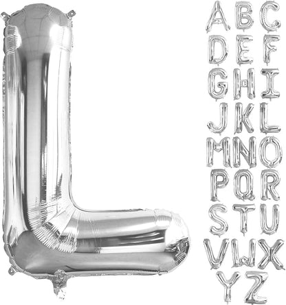Lovoir 40 Inch Large Silver Letter L Balloons Big Size Jumbo Mylar Foil Helium by Lovoir