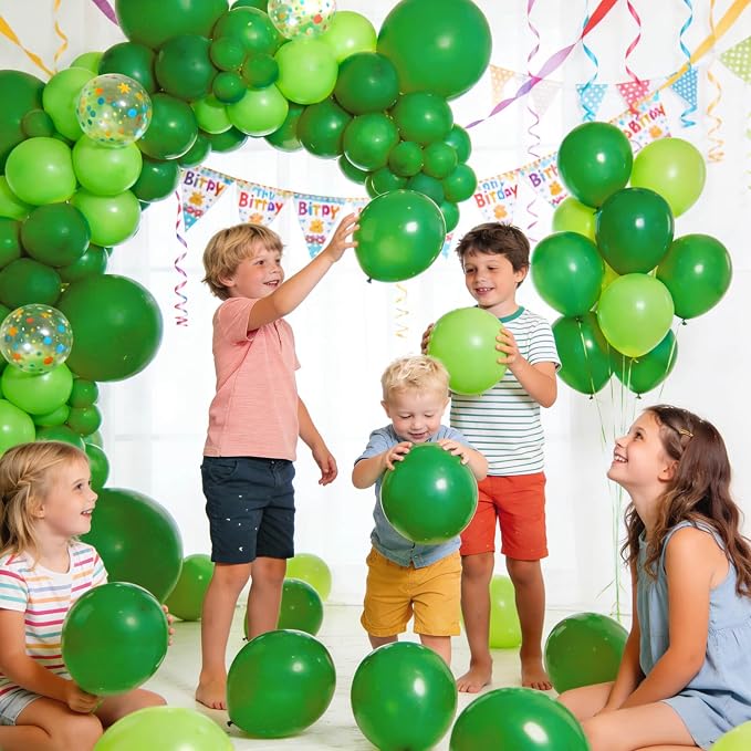 110Pcs Dark Green Balloons Latex Party Balloons 12 inch Round Helium Balloons - Image 6