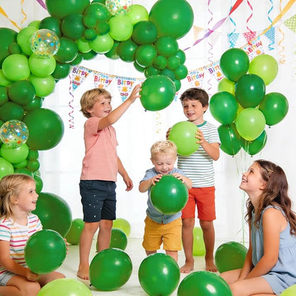 110Pcs Dark Green Balloons Latex Party Balloons 12 inch Round Helium Balloons - Image 6