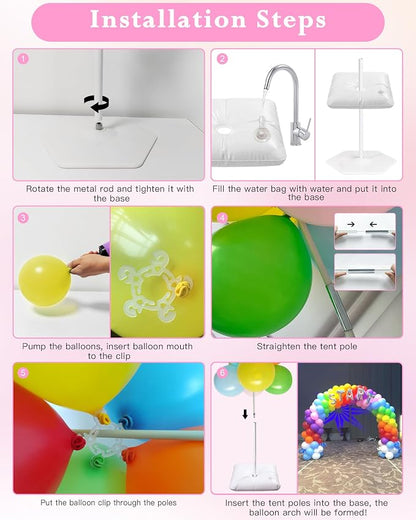 YALLOVE 21 Ft Adjustable Balloon Arch Stand Kit | Easy Assembly Frame - Image 6