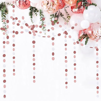 Rose-Gold Pink-White Party Decorations Paper-Garland - 52Ft Valentines Birthday - Image 4