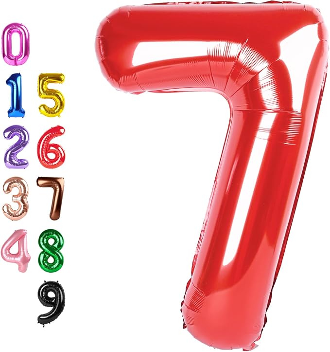 Number Balloons Red 7 Balloon 40 inch by Enyeopd