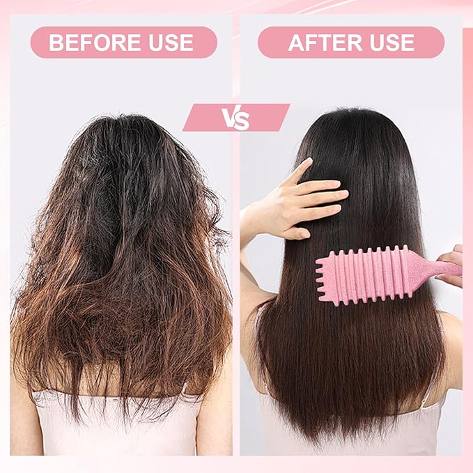 Curly Hair Brush,Curl Defining Brush Boar Bristle Hair Brush for Combing and Shaping,Reduce Pulling and Curl Separation For Defined Curls(pink)