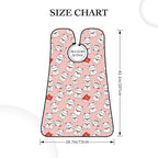 Waterproof Grooming Apron, Non-Stick Beard Bib with Suction Cups, for Cute Lucky Cat Pink