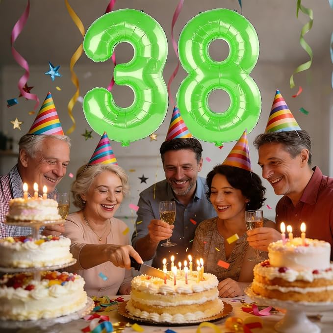 40 Inch Number 38 Balloons for 38th Birthday Party Decorations, 0-100 Fruit - Image 2