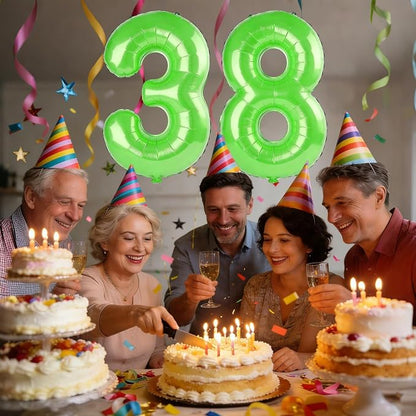 40 Inch Number 38 Balloons for 38th Birthday Party Decorations, 0-100 Fruit - Image 2