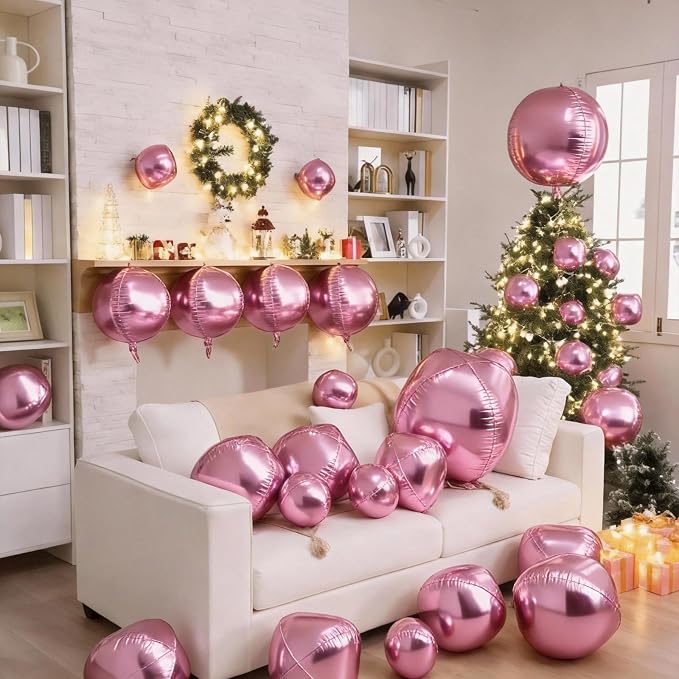 Biapian 12Pcs Light Pink Round Balloons Foil, Large Rose Pink Balloons - Image 8