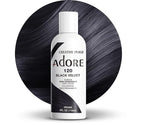 Adore Semi Permanent Hair Color (120 Black Velvet) | Vegan & Cruelty-Free Black Hair Dye | No Ammonia, No Peroxide, No Alcohol | 4 Fl Oz (Pack of 1)
