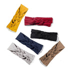 Vercret Headbands for Women Sailor Knot Headband Wide Elastic Adjustable Double Braided Hair Bands Non Slip for Girls Boho Stretchy Turban Headwrap Yoga Workout,Solid Color, 6Pcs