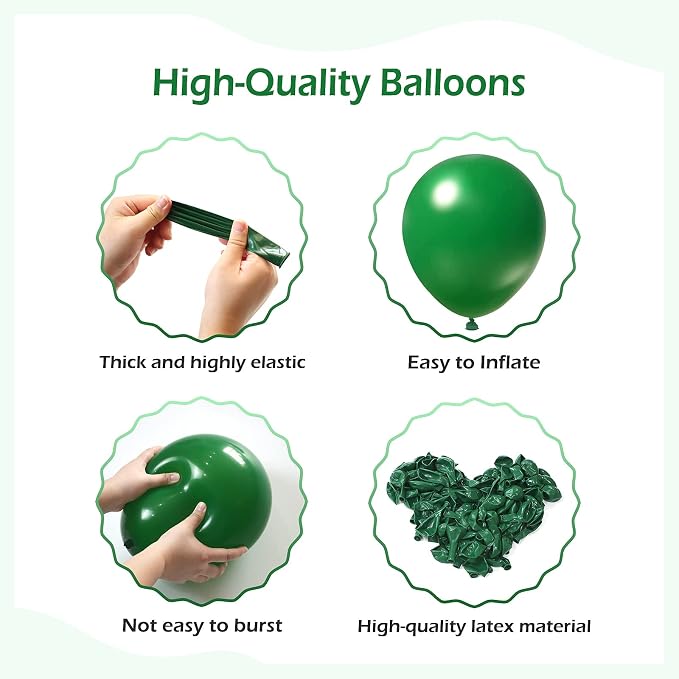 110pcs Dark Green Balloon Arch Kit - Image 3