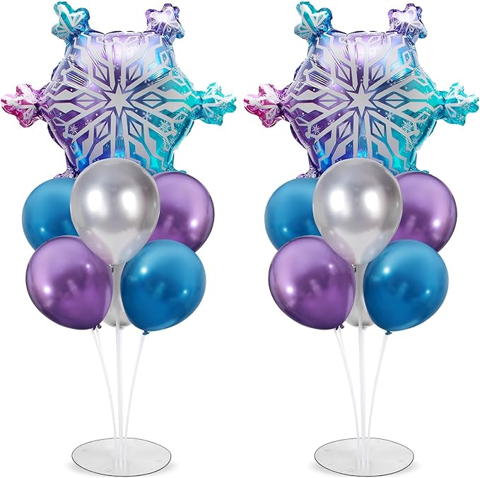 Snow Birthday Party Balloons Stand Kit 2 Sets by Naozinebi