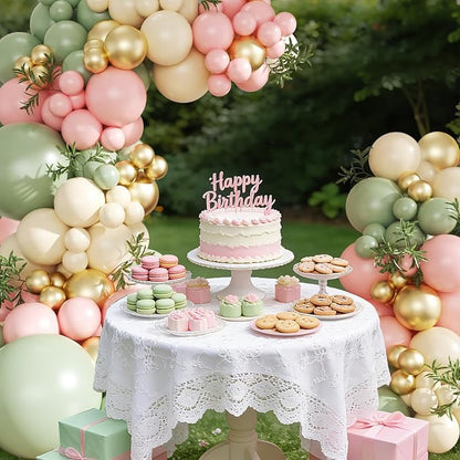 Pink and Green Gold Balloon Arch Kit - Image 3