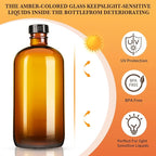 Vitreaux 2 Pack Amber Glass Spray Bottles,16oz Glass Spray Bottles Refillable Empty Containers with Adjustable Nozzle,Spray Bottle for Cleaning,Pets, Aromatherapy,Hair Mister,Squirt and Mist Setting