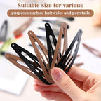 WILLBOND 30 Pieces 3.1 Inch Large Metal Snap Hair Clips Nonslip Barrettes Women Hair Accessories (Brown and Black)