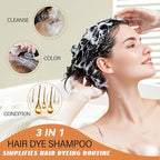 Red Hair Dye Shampoo 3 in 1, Semi-Permanent Burgundy Hair Dye, Works in Minutes, Instant Hair Color Shampoo for Women Men, Champu Para Pintar el Pelo, Champu Para Canas, Easy to Use 16.90 Fl Oz