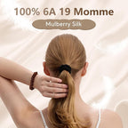 4 Pcs Silk Hair Ties, 22 Momme 100% Mulberry Hair Band, Silk Scrunchies for Women and Girls, 6A Grade No Damage Ponytail Holders (0.4in Width, Black)