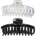 Jumbo 5.5 Inches Hair Clips for Extra Thick Hair - Long Butterfly Hair Accessories for Women, 2 Counts (Black and Clear)