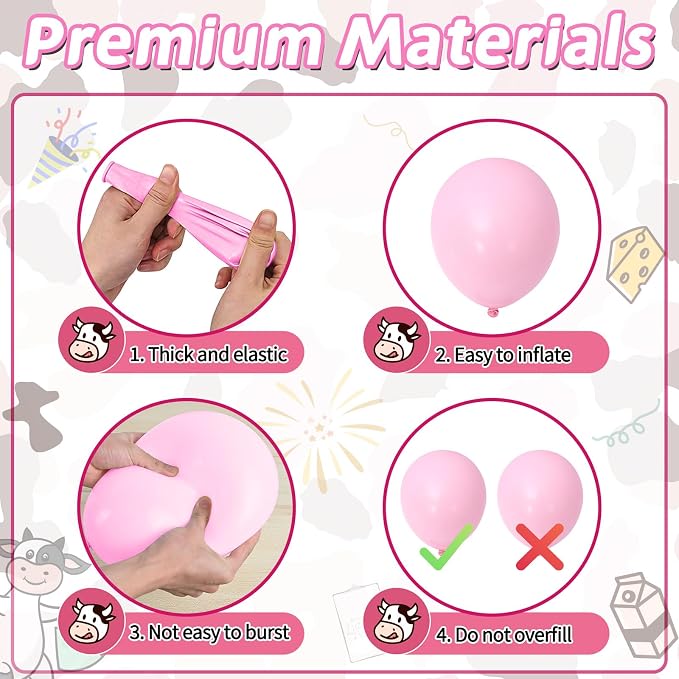 Pink Cow Balloons, 12 Inch Cowgirl Balloons - Image 3