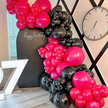 Hot Pink Balloons Different Sizes 135pcs 18 12 10 5 Inch Dark Pink Balloon Arch - Image 4